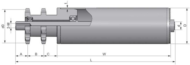 ML2321型 鋼制雙鏈輥筒 內螺紋式